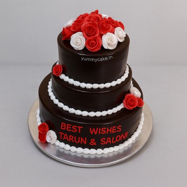 3 tier chocolate anniversary cake