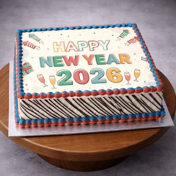 new year 2026 celebration cake