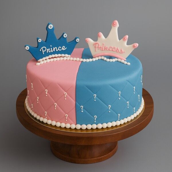 prince or princess baby shower cake