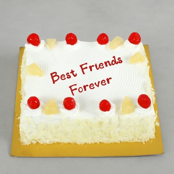 friends forever pineapple cake for friendship day