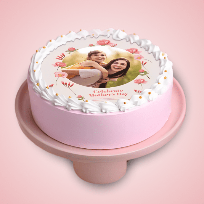 Floral Photo Cake for Mom