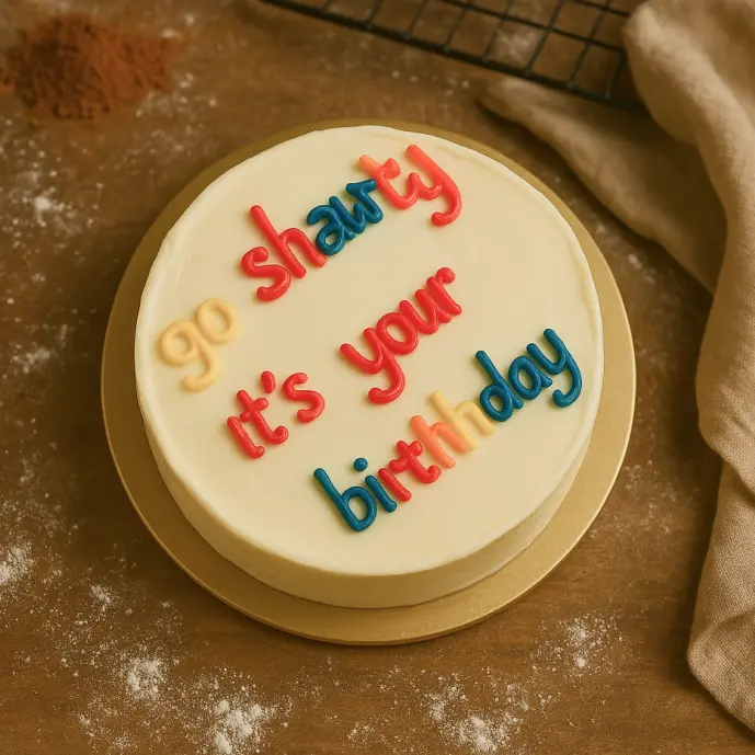 Go Shawty Bento Cake with colorful message