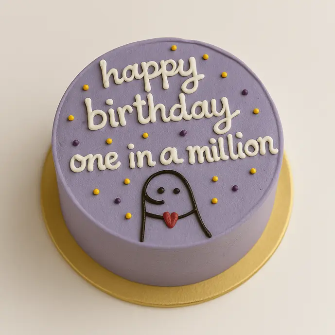 One in a Million Bento Cake in purple icing
