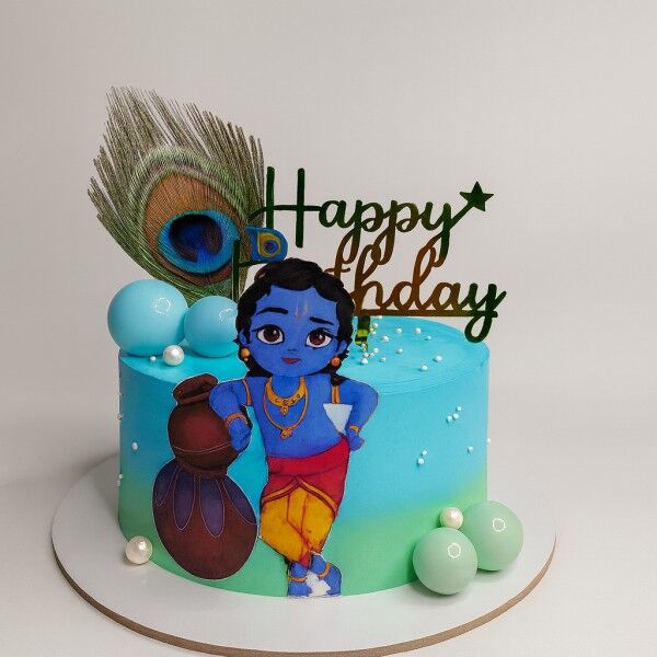 Happy Birthday Laddu Gopal Cake for Janmashtami
