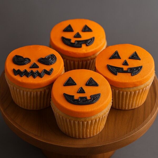 jack-o-lantern cupcakes