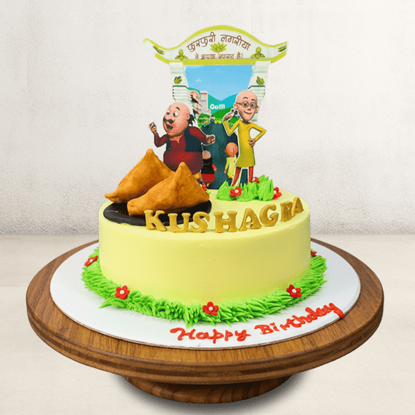 motu special cake with samosa