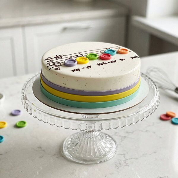 Music Button Theme Cake