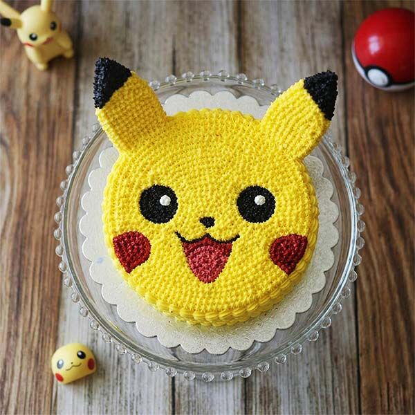 pokemon character birthday cake top view