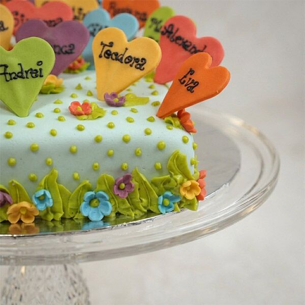 farewell memory hearts cake side view