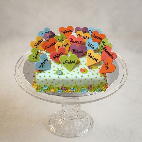 Farewell Memory Hearts Cake