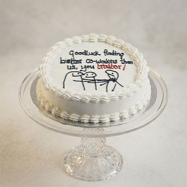 funny goodbye colleague cake