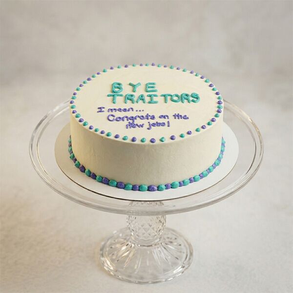 sarcastic farewell party cake