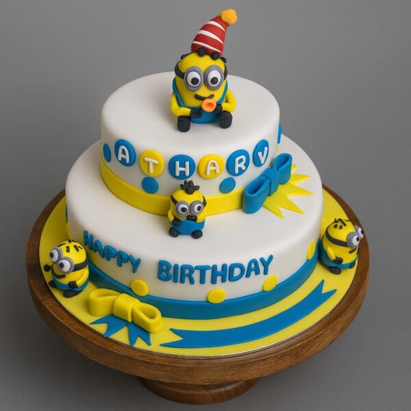 Birthday Minion Cake 2 Tier