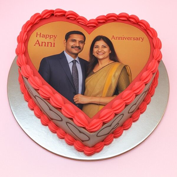 couple wedding anniversary photo cake