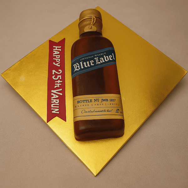 blue label bottle whiskey cake