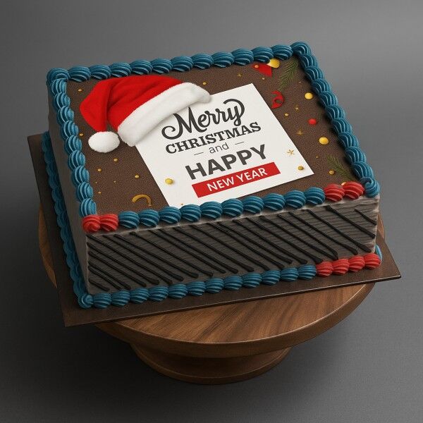 merry christmas and new year cake