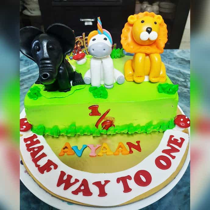 half birthday cake design for kids