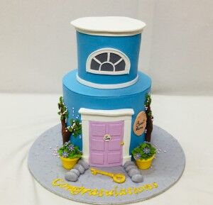 2 tier house warming cake