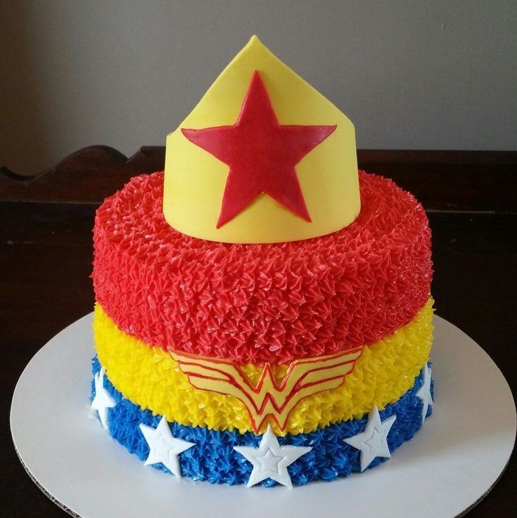 captain america and wonder woman cake