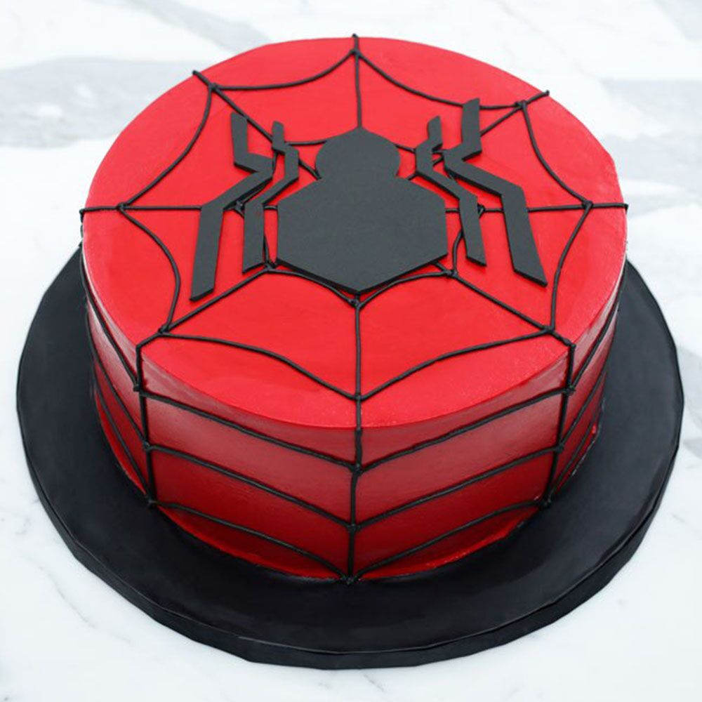 spiderman theme birthday cake