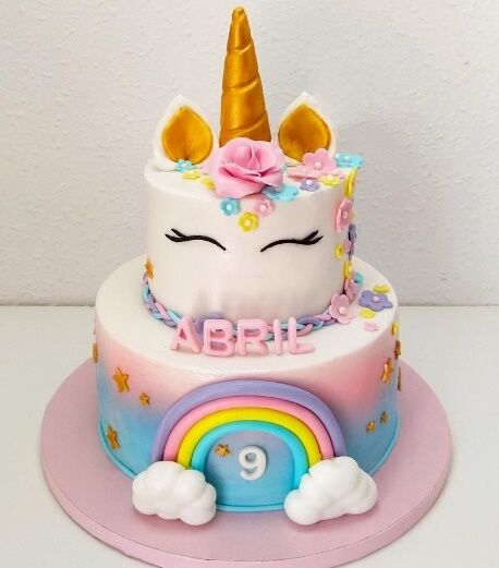 2 Tier Unicorn Birthday Cake