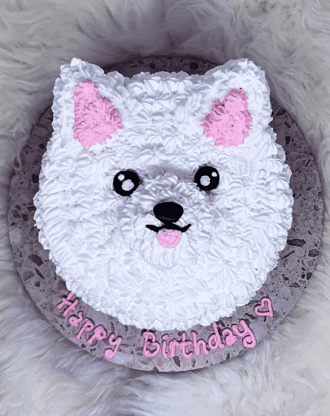 Pomeranian Dog Face Cake