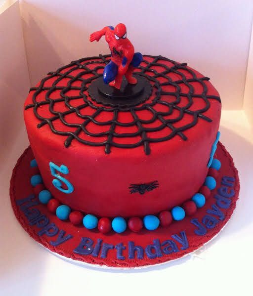 happy birthday spiderman cake