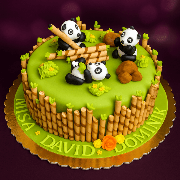 happy birthday panda cake design