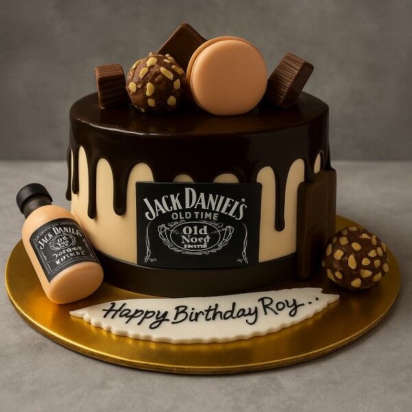 Jack Daniels Themed Birthday Cake