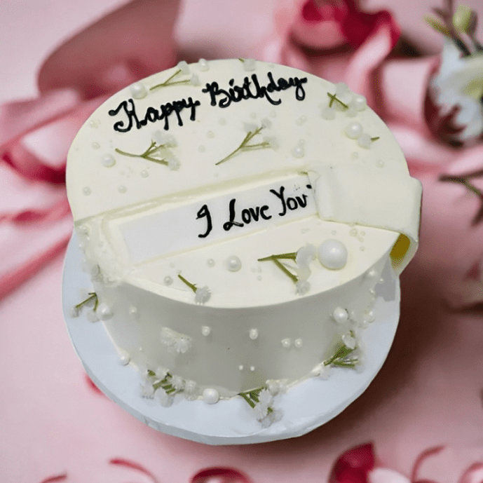 Secret Love Message Cake