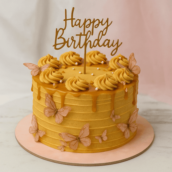 butterfly butterscotch cake
