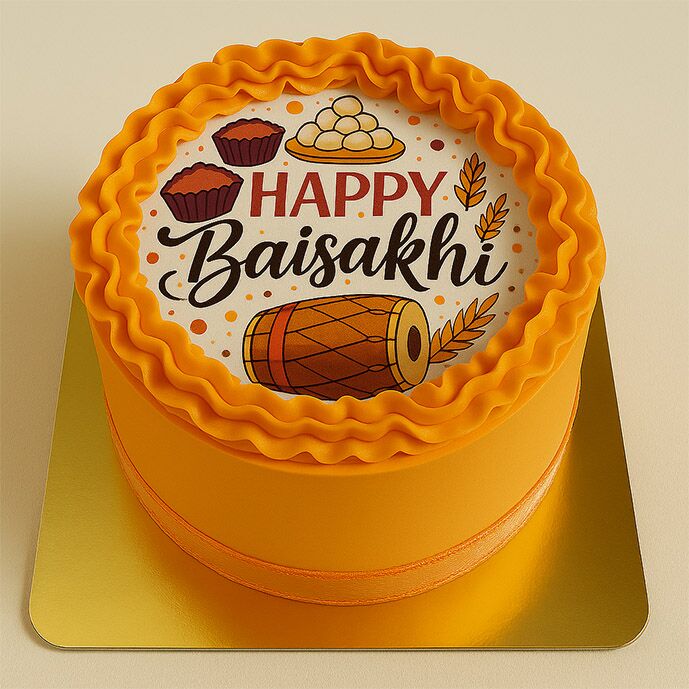 Golden Glow Baisakhi Cake
