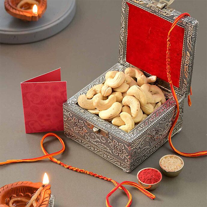 Rakhi Hamper with Cashews & Roli Chawal