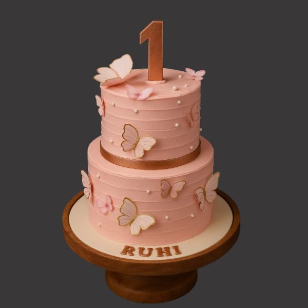 2 tier butterfly cake