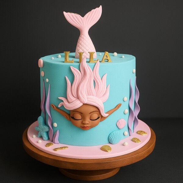 Pink & Aqua Mermaid Cake