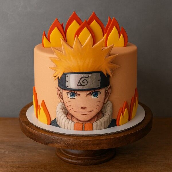 flaming naruto cake