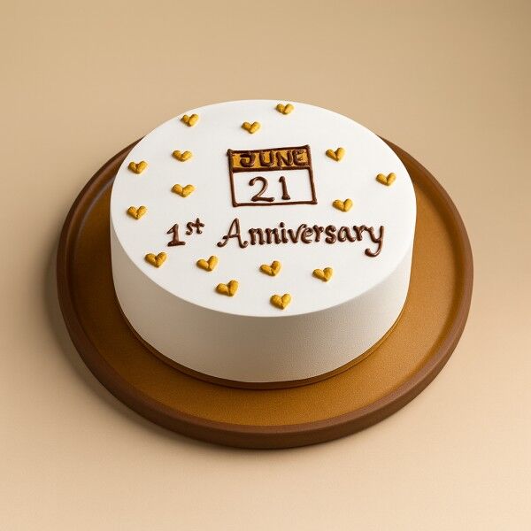 love calendar anniversary cake