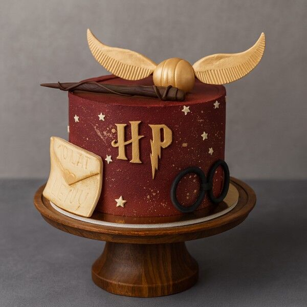 magic letter & wand cake