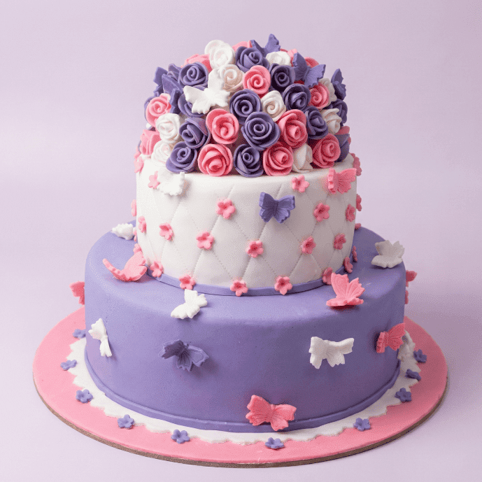 Designer Floral Butterfly Cake