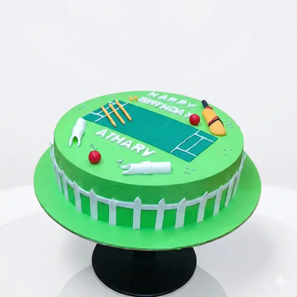 cricket pitch birthday cake