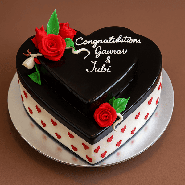 2 Tier Anniversary Cake Heart Shaped