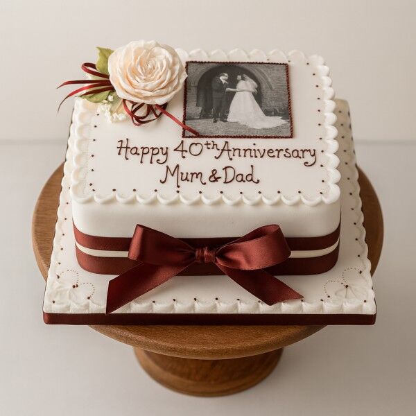 40th anniversary photo cake for mom and dad