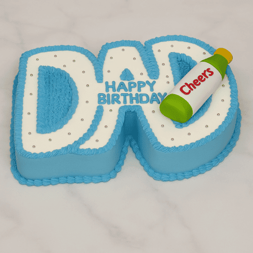 Alphabet theme dad birthday cake