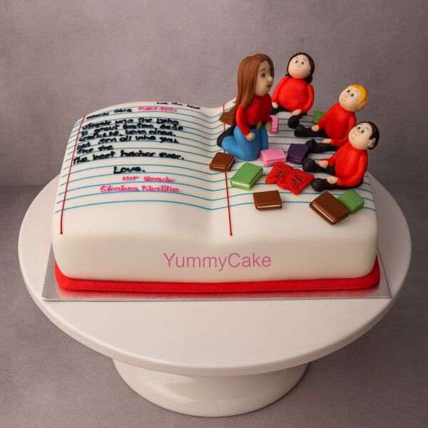 Book Theme Teachers Day Cake