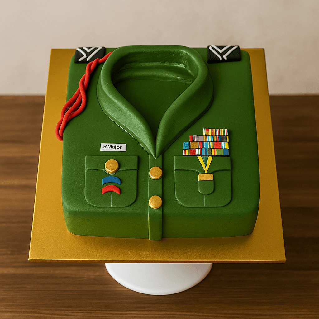 army dress theme cake