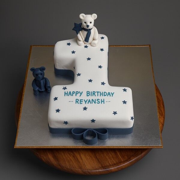 1 year birthday cake with fondant bears