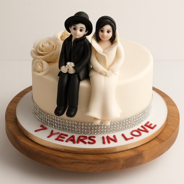 7th Marriage Anniversary Cake