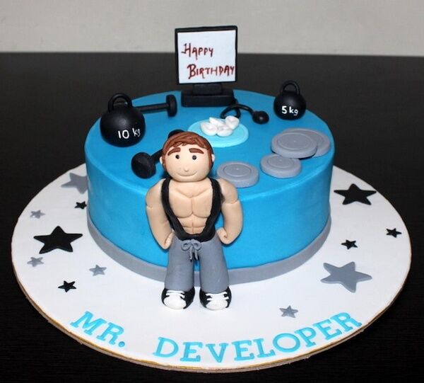 gym fondant cake online