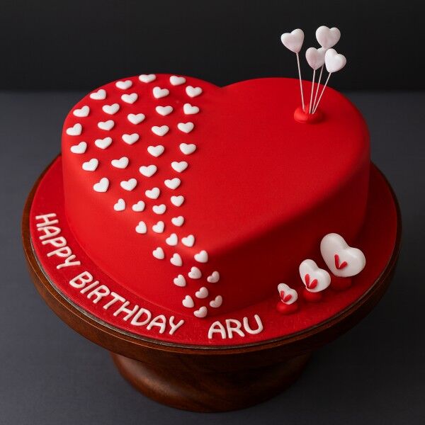 heart shaped birthday cake for husband