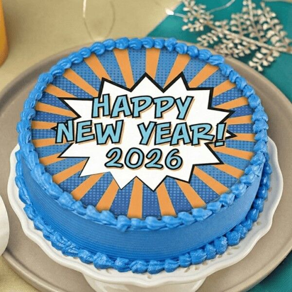 new year photo cake
